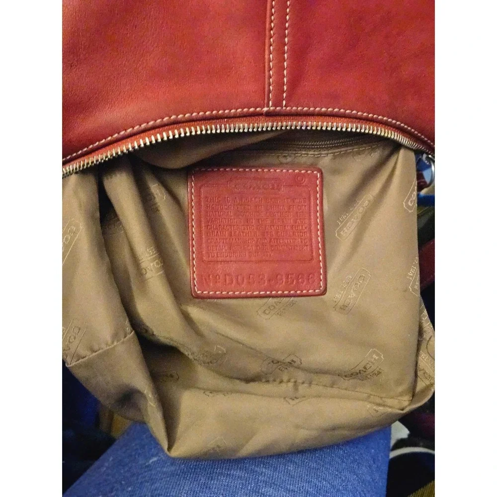 Coach Ergo‎ Red Leather Hobo Bag Vintage Shoulder Bag 9566